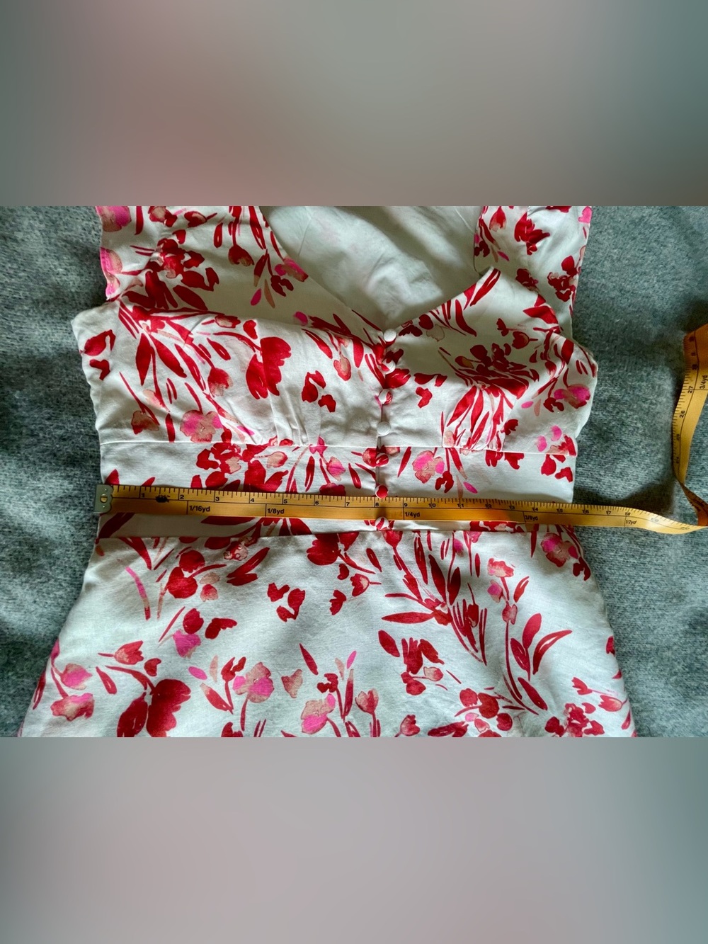 Banana Republic Linen Blend Floral Spring Pink Coral Dress Size 8 - Picture 15 of 17